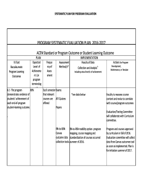 systematic evaluation plan template