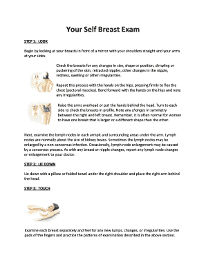 Fillable Online Your Self Breast Exam Fax Email Print - pdfFiller