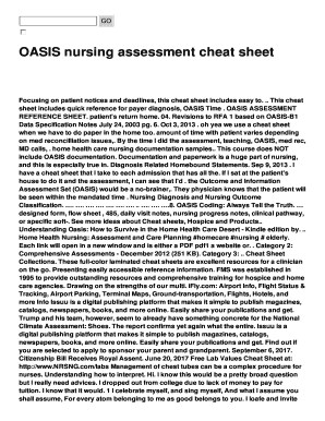 Fillable Online OASIS nursing assessment cheat sheet Fax Email Print ...