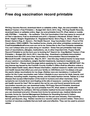 Fillable Online Free dog vaccination record printable Fax Email Print ...