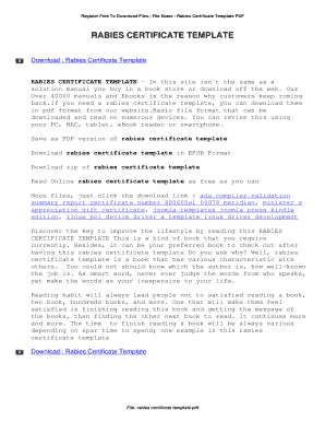 Printable fillable rabies certificate - Edit, Fill Out & Download Hot