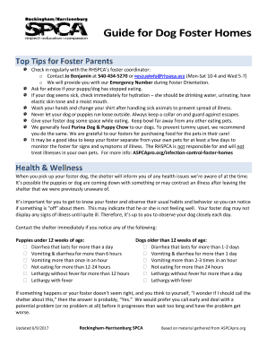 Fillable Online Guide for Dog Foster Homes Fax Email Print - pdfFiller