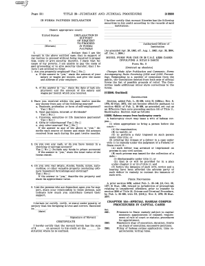 Fillable Online IN FORMA PAUPERIS DECLARATION Fax Email Print - pdfFiller