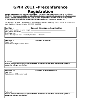 REGISTRATION FORM: Registration Fees:$70