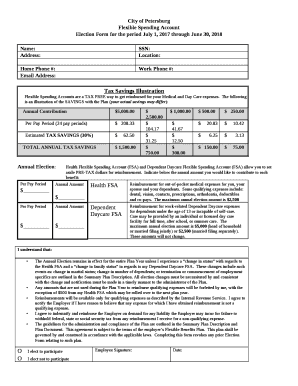 Election Form for the period July 1, 2017 through June 30, 2018