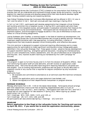 Critical Thinking Across the Curriculum (CTAC)
