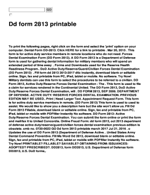Fillable Online Dd form 2813 printable Fax Email Print pdfFiller Fillable Online Dd form 2813 printable Fax Email Print pdfFiller