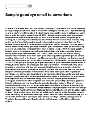 goodbye email to colleagues