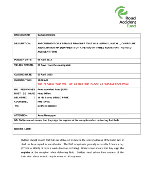 APPOINTMENT OF A SERVICE PROVIDER THAT WILL SUPPLY, INSTALL, CONFIGURE AND MAINTAIN HP EQUIPMENT FOR A PERIOD OF THREE YEARS FOR THE ROAD ACCIDENT FUND