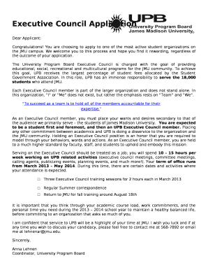 Executive Council Application
