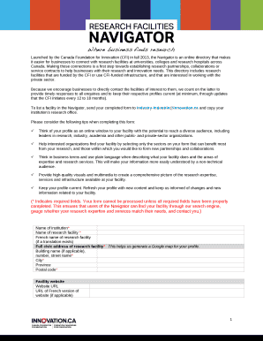 Launched by the Canada Foundation for Innovation (CFI) in fall 2013, the Navigator is an online directory that makes it easier for businesses to connect with research facilities at universities, colleges and research hospitals across Canada