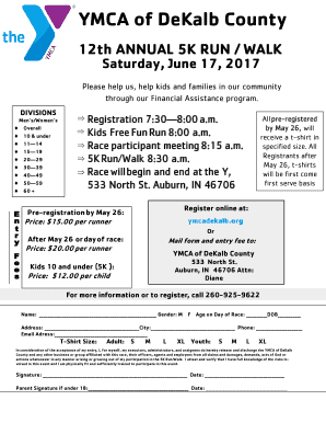 Fillable Online 12th ANNUAL 5K RUN / WALK Fax Email Print - pdfFiller
