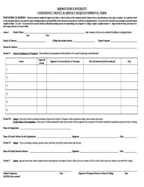 CONFERENCE TRAVEL & ABSENCE REQUEST/APPROVAL FORM