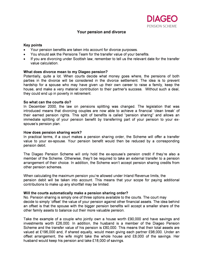 Your pension and divorce Preview on Page 1