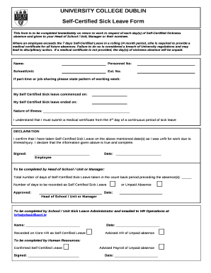Self-Certified Sick Leave Form