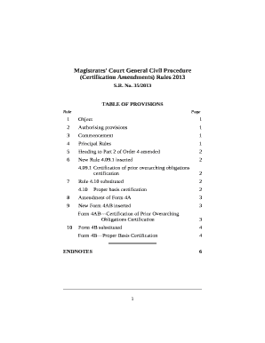 Magistrates' Court General Civil Procedure (Certification Amendments) Rules 2013