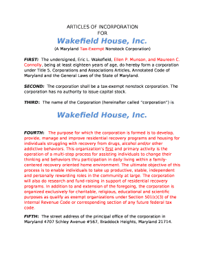 (A Maryland Tax-Exempt Nonstock Corporation)