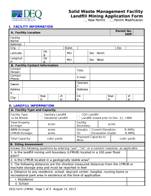 Landfill Mining Application Form