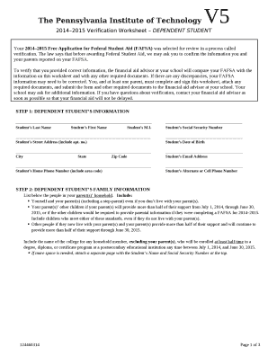 You, and at least one parent, must complete and sign this worksheet, attach any required documents, and submit the form and other required documents to the financial aid advisor at your school