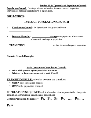 1: Dynamics of Population Growth