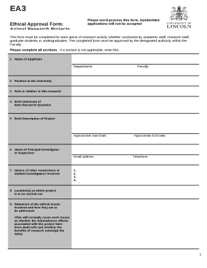 Ethical Approval Form: