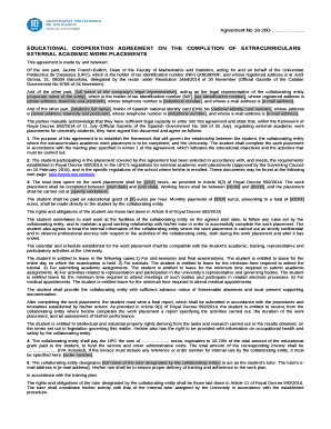 Of the one part, Jaume Franch-Bullich, Dean of the Faculty of Mathematics and Statistics, acting for and on behalf of the Universitat Politcnica de Catalunya (UPC), which is the holder of tax identification number (NIF) Q0818003F, and whose