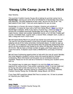 This summer Franklin County Young Life is taking its summer camp trip to Rockbridge