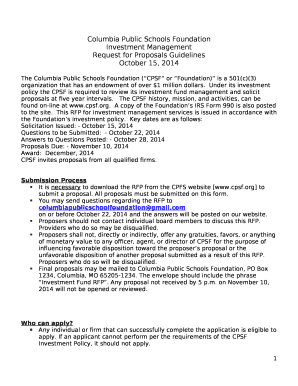 Request for Proposals Guidelines