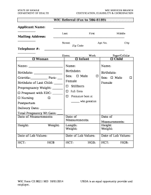 WIC Referral (Fax to 586-8189)