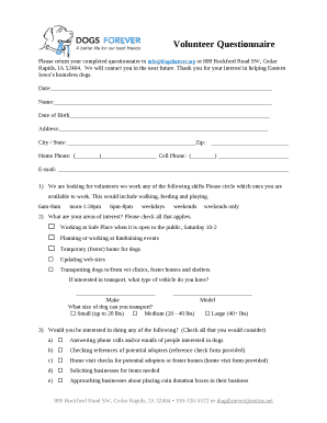 Please return your completed questionnaire to infodogsforever