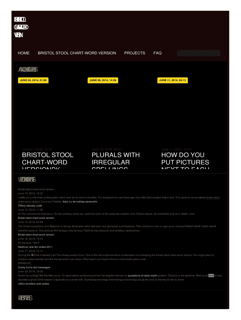 Fillable Online BRISTOL STOOL CHART-WORD VERSION Fax Email Print