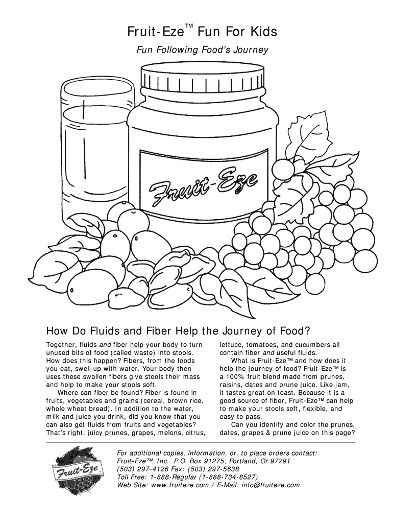 Fillable Online FruitEze Fun For Kids Fax Email Print pdfFiller