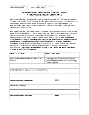A PROVIDERS FOOD FOR INFANTS