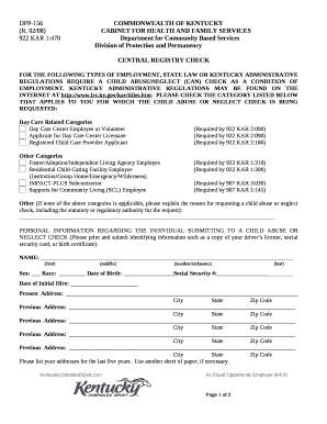 CENTRAL REGISTRY CHECK