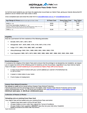 As full time local residents you can have the opportunity to purchase our Alpine Pass, giving you heavily discounted lift passes to ski at Hotham and Falls Creek in 2016