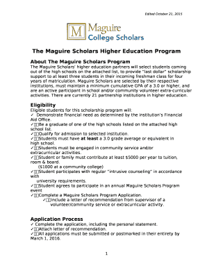 About The Maguire Scholars Program
