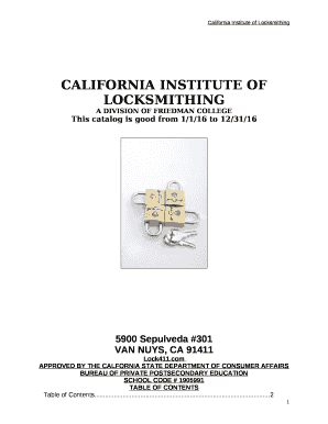 CALIFORNIA INSTITUTE OF LOCKSMITHING