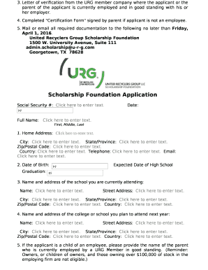 Scholarship Foundation Application