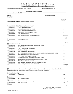 MSc COMPUTER SCIENCE (CSC)