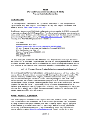 Broad Agency Announcement (BAA), topic, and general questions regarding the SBIR Program should be addressed according to the DoD Program BAA