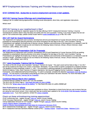 MFIP ES Training in your neighborhood in May