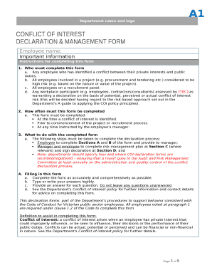 Any employee who has identified a conflict between their private interests and public duties