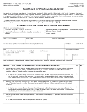 Completion of this form is required under the provisions of Wis