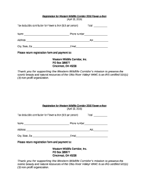 Registration for Western Wildlife Corridor 2016 Flower-a-thon