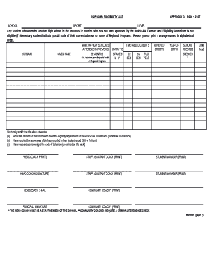 ROPSSAA ELIGIBILITY LIST