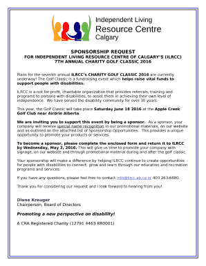 For Independent Living Resource Centre of CalGARYS (ILRCC)