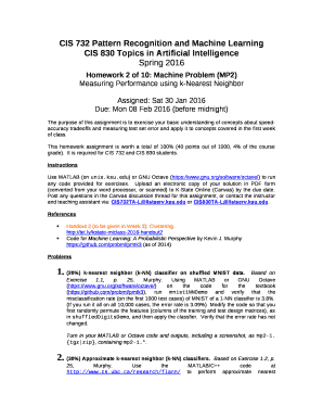 CIS 732 Pattern Recognition and Machine Learning