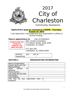 Applications must be received by 3:00PM Thursday, August 18, 2016