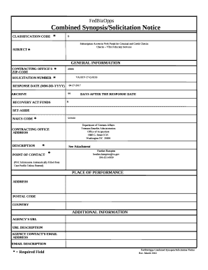 This combined synopsis/solicitation replaces VA101V-17-Q-0068