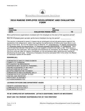 2016 MARINE EMPLOYEE DEVELOPMENT AND EVALUATION FORM